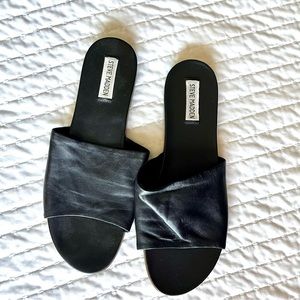 Steve Madden Karolyn Black Leather Sandals size 11